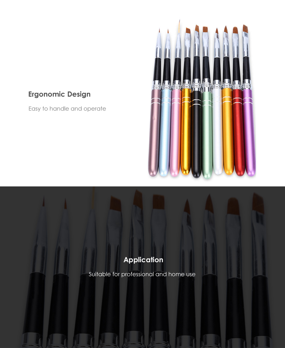 10pcs Nail Design Brush Manicure for Painting Dot Tool Brushes