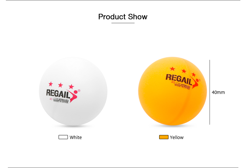 REGAIL 30pcs Stand 3-star 40mm Practice Table Tennis Ping Pong Ball