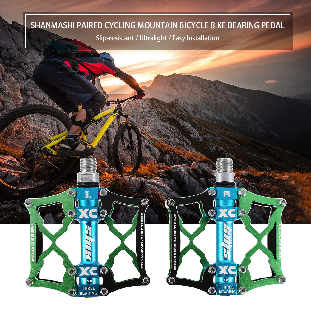 SHANMASHI Paired Mountain Bicycle Bearing Aluminum Alloy Cycling Bike Pedal
