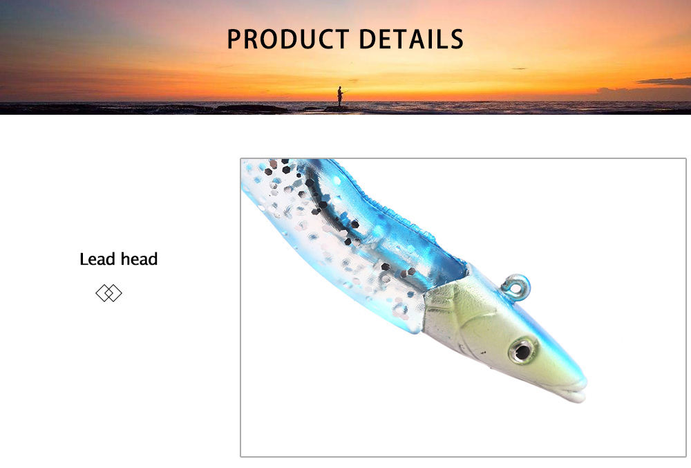 5pcs Lead Head Single Hook Bait PVC Artificial Soft Fishing Lure