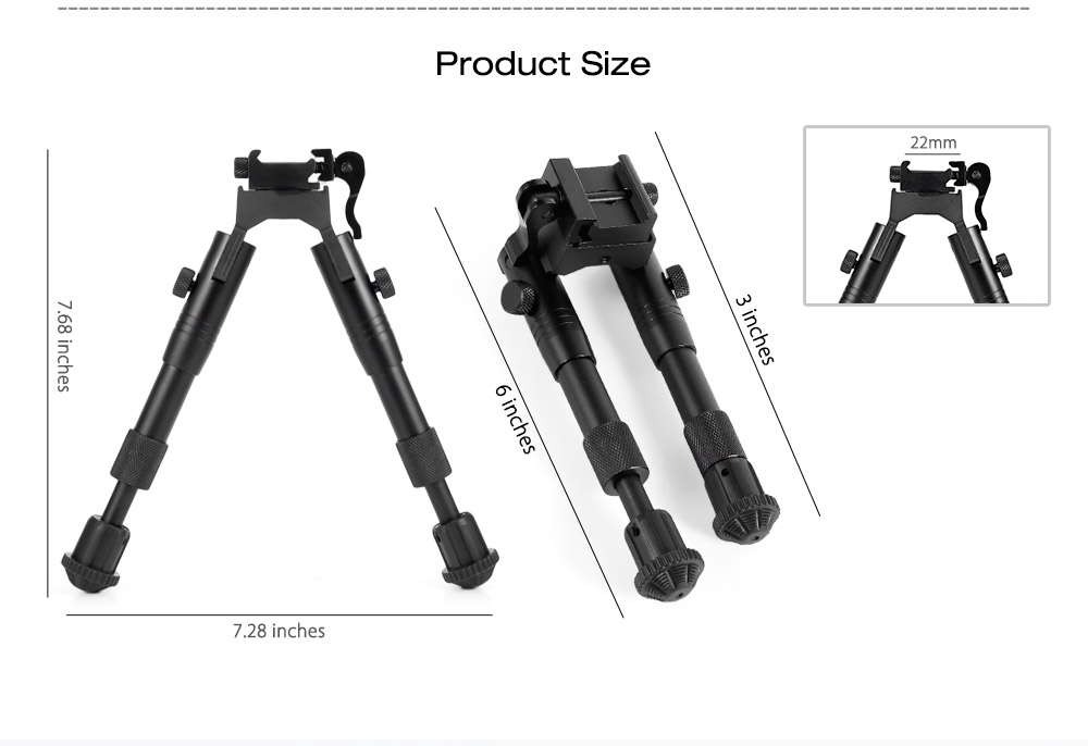 Quick Release Hunting 3 - 6 Inch Adjustable Spring Tactical Bipod
