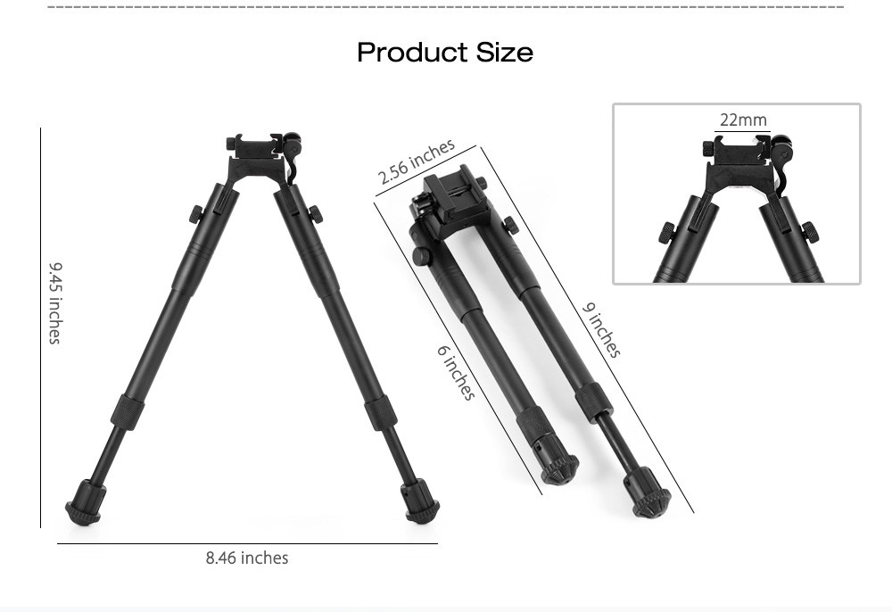 Quick Release Hunting 6 - 9 Inch Adjustable Spring Tactical Bipod