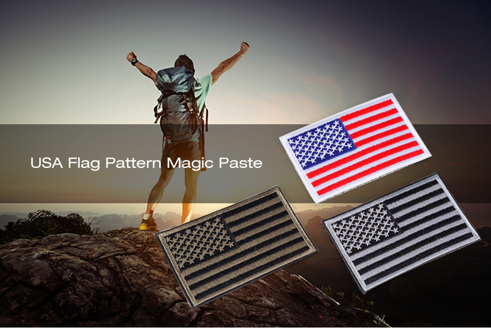 USA Flag Pattern Backpack Paste Epaulet Self Adhesive Sticker