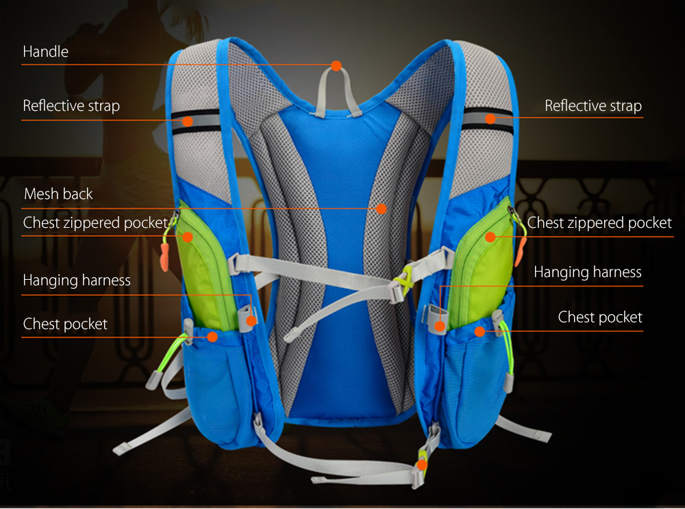 Tanluhu 675 10L Outdoor Backpack Hydration Pack for Running Riding