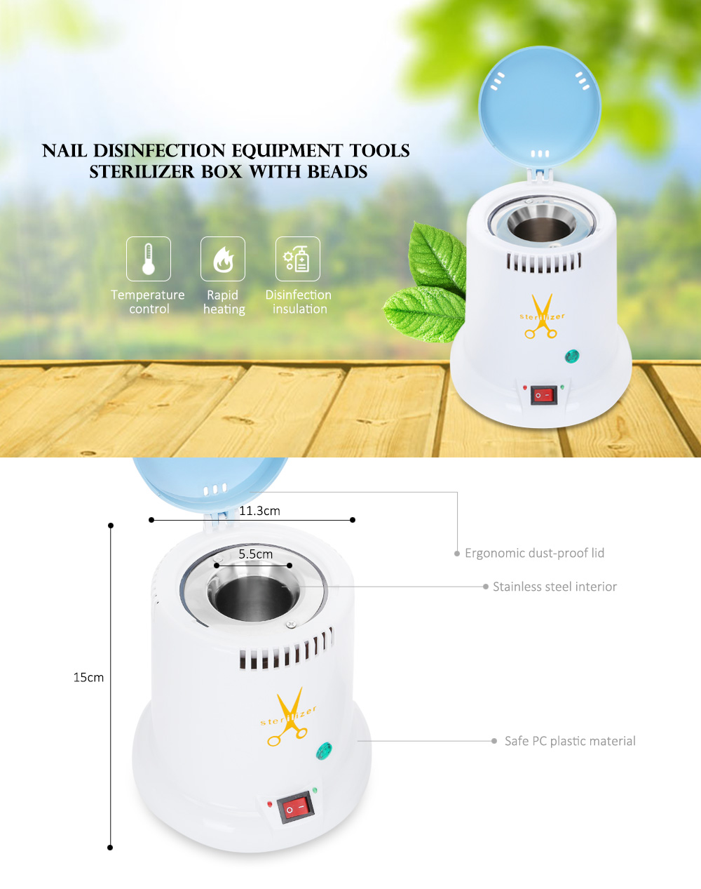 High Temperature Disinfection Nail Equipment Machine Sterilizer Box Tools for Nipper Tweezers