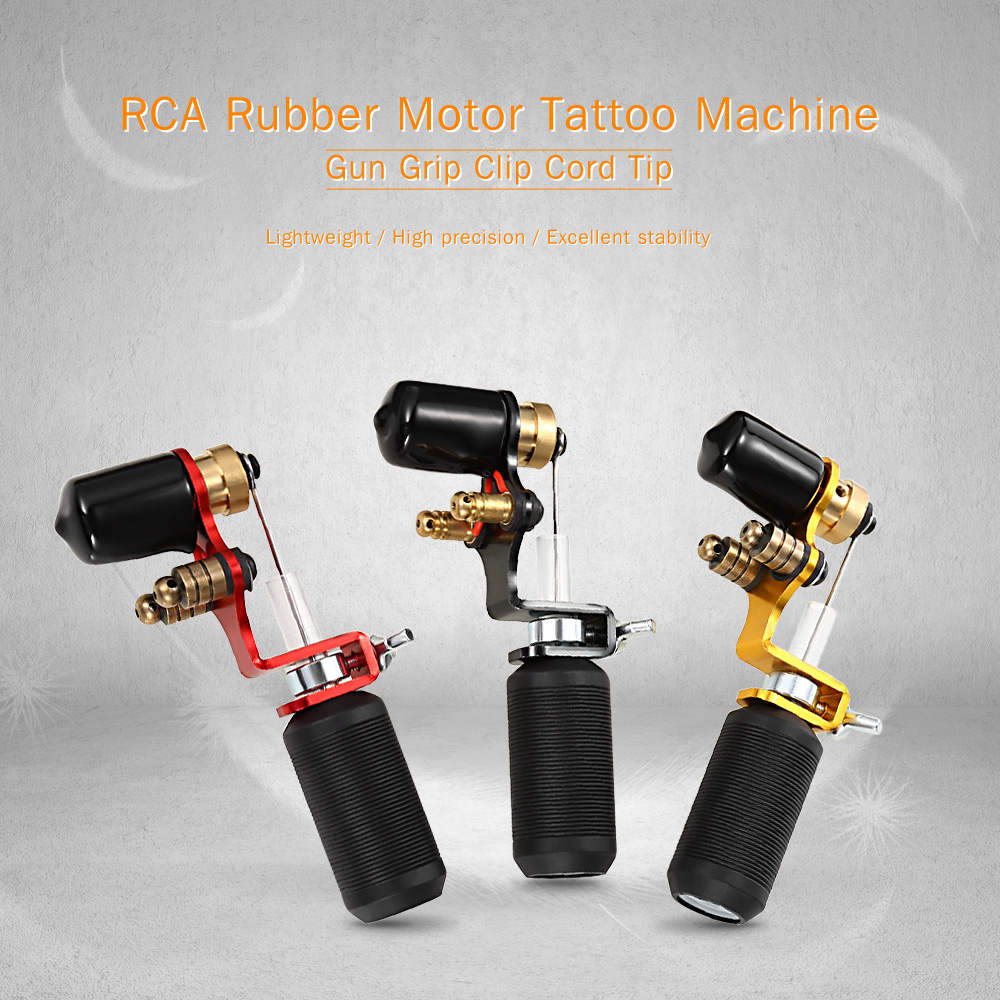 Rotary RCA Rubber Motor Tattoo Machine Gun Alloy Grip Tip Clip Cord Shader Liner