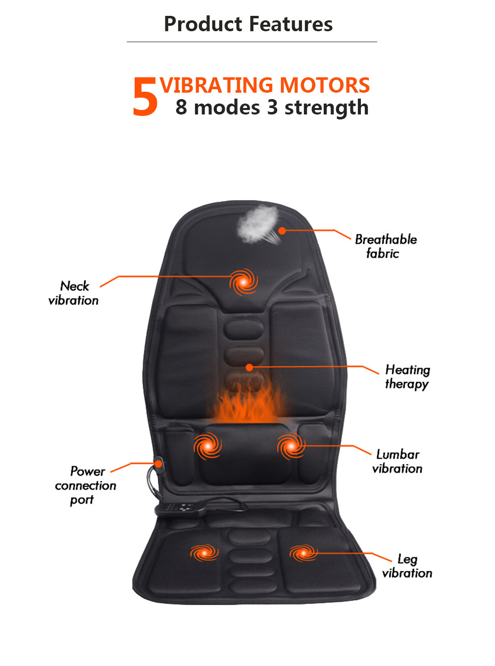Car Seat Health Care Massage Cushion Heat Pad