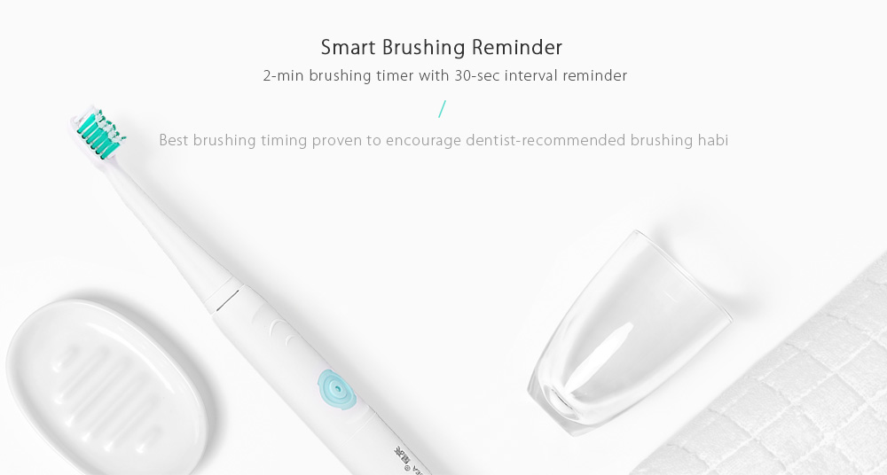 LANSUNG A39Plus Chargeable Sonic Electric Toothbrush Wireless Oral Health Care with 4 Heads