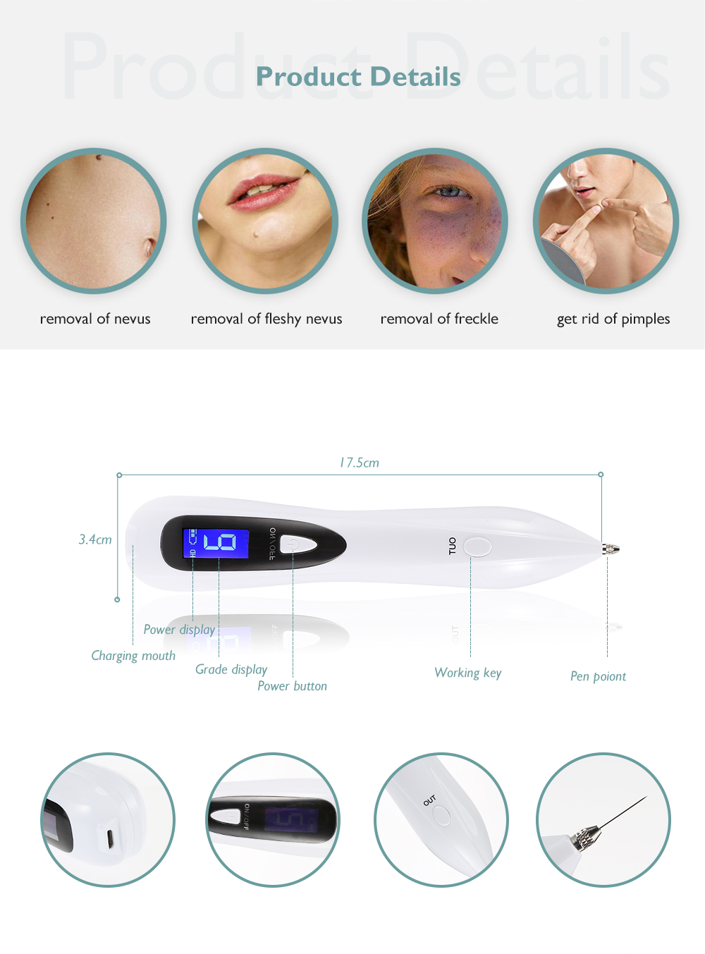 Portable Laser Spot Health Freckle Removal Pen Beauty Care Tool