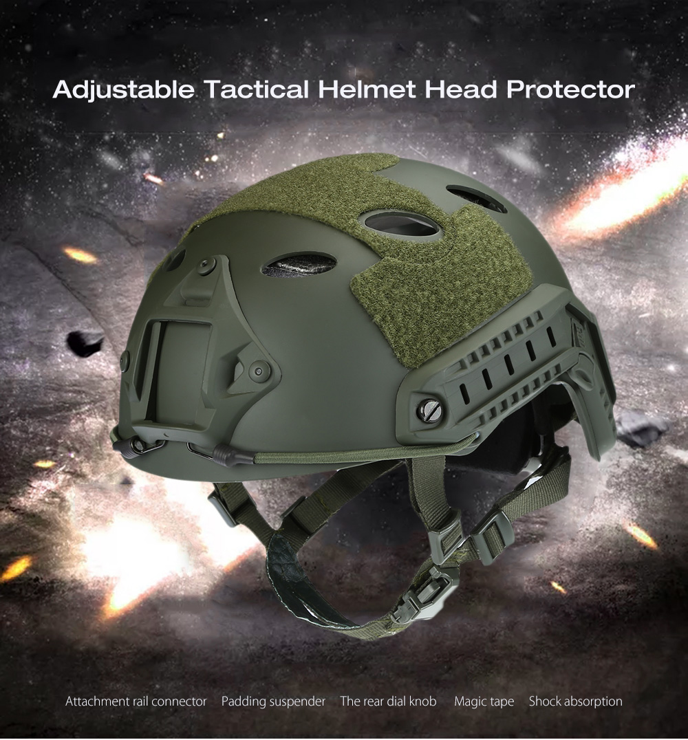 Adjustable Tactical Helmet Airsoft Gear Paintball Head Protector with Night Vision Sport Camera Mount
