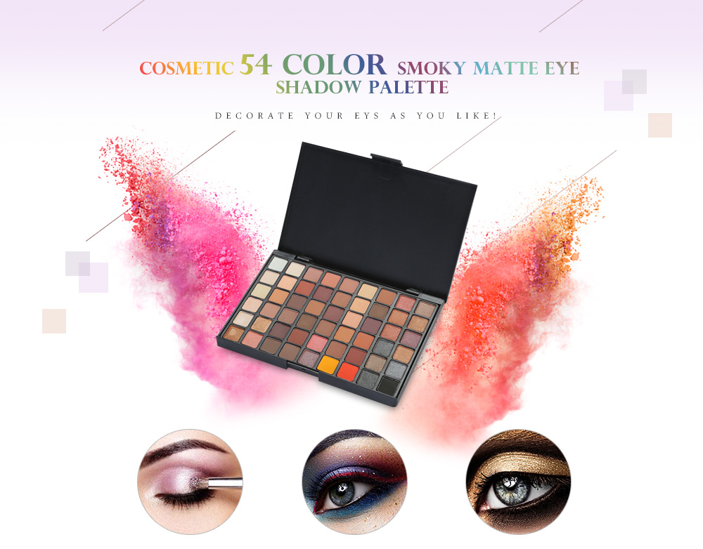 Popfeel 54 Color Eye Shadow Palette Shimmer Matte Beauty Smoky Makeup Set