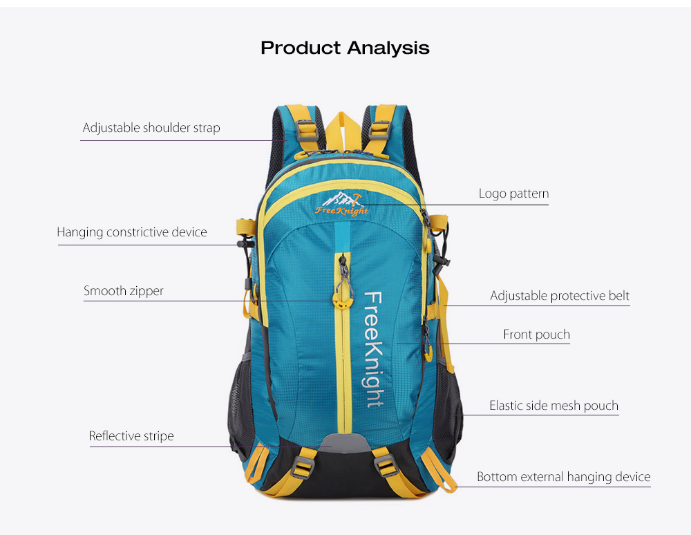 Free Knight FK0215 Outdoor 30L Nylon Water Resistant Backpack Mountaineering Camping Bag
