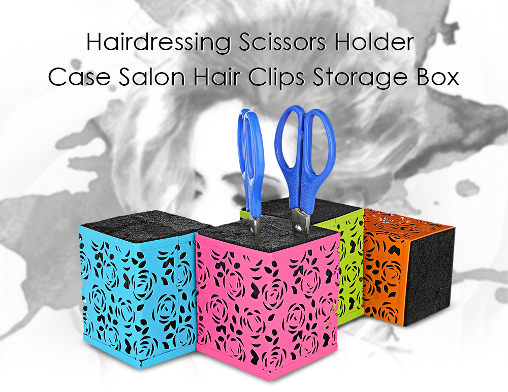 Hairdressing Scissors Holder Case Salon Hair Combs Clips Storage Box Organizer