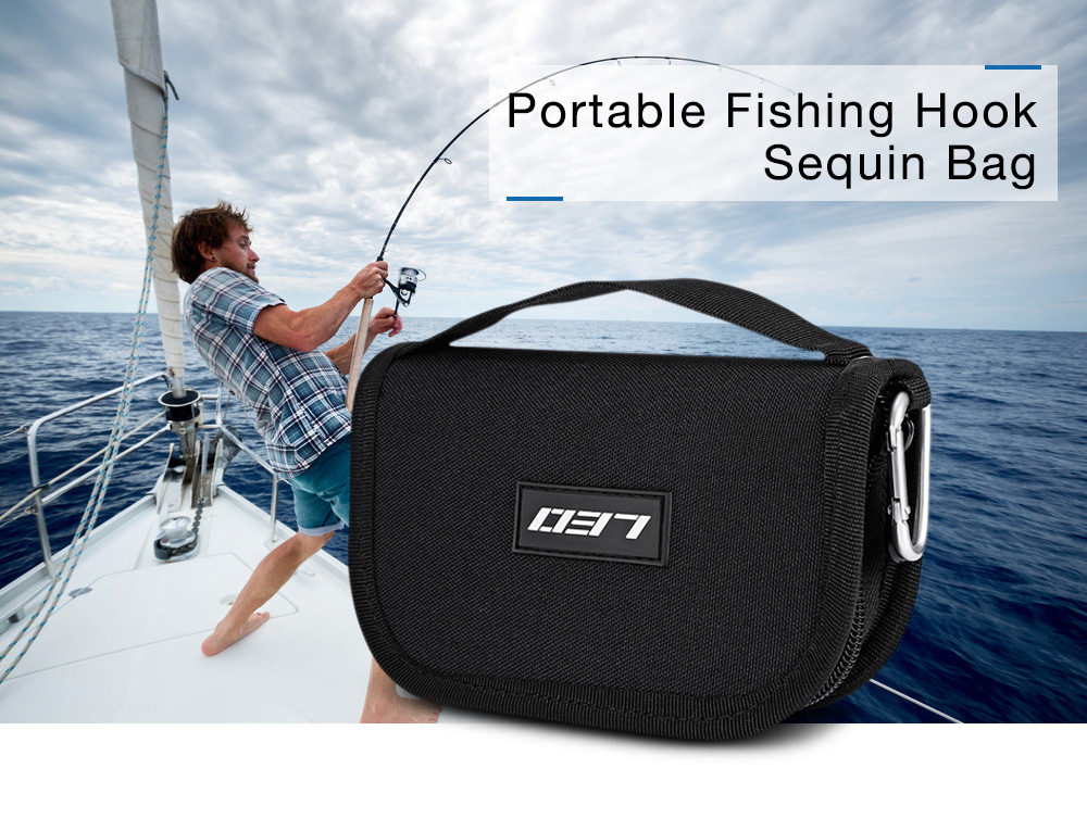 LEO Portable Fishing Hook Sequin Lure Bait Pouch Fish Float Spoon Bag