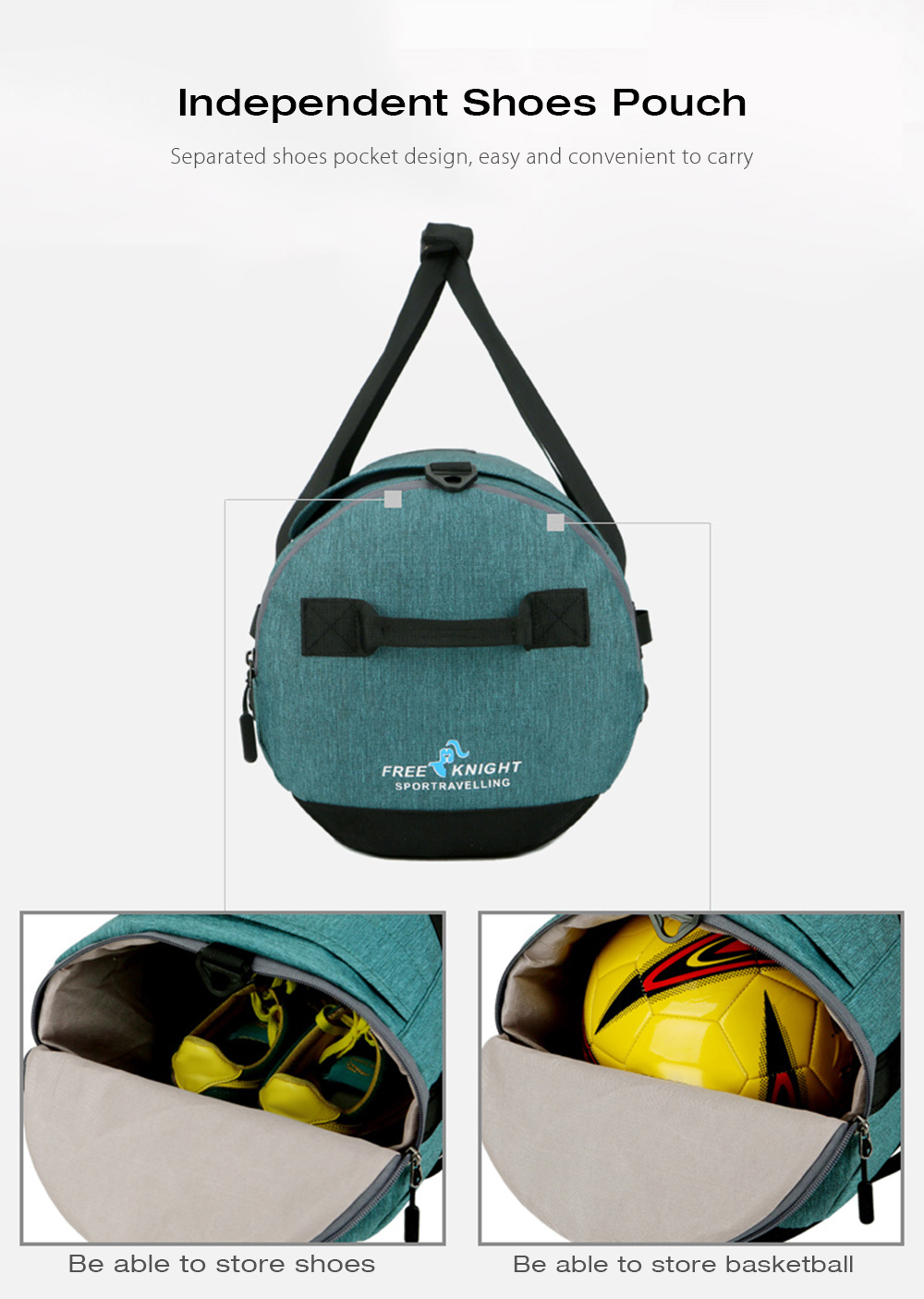 Free Knight 25L Unisex Gym Soccer Training Handbag Traveling Shoulder Bag Shoes Storage Tote