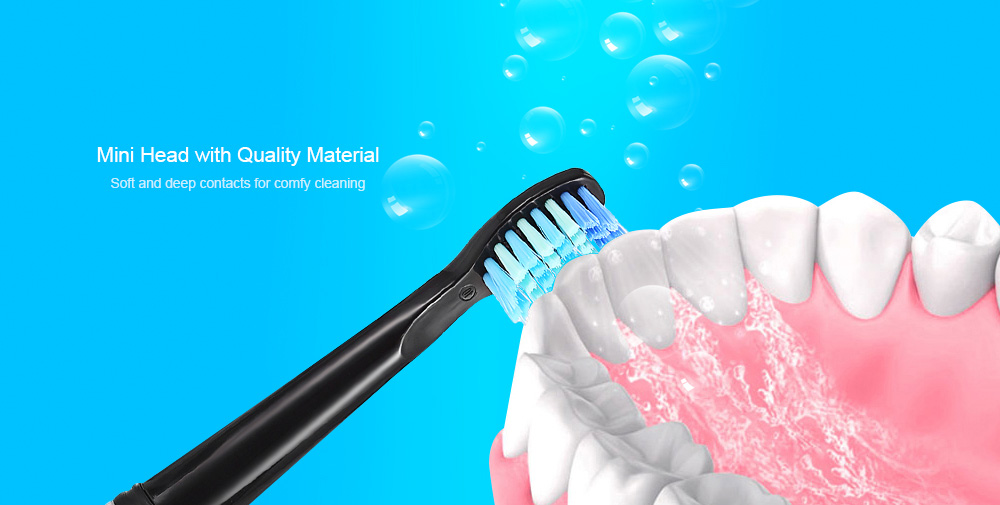 Alfawise SG - 949 Sonic Electric Toothbrush with Smart Timer Five Brushing Modes Waterproof with 3 Brush Heads