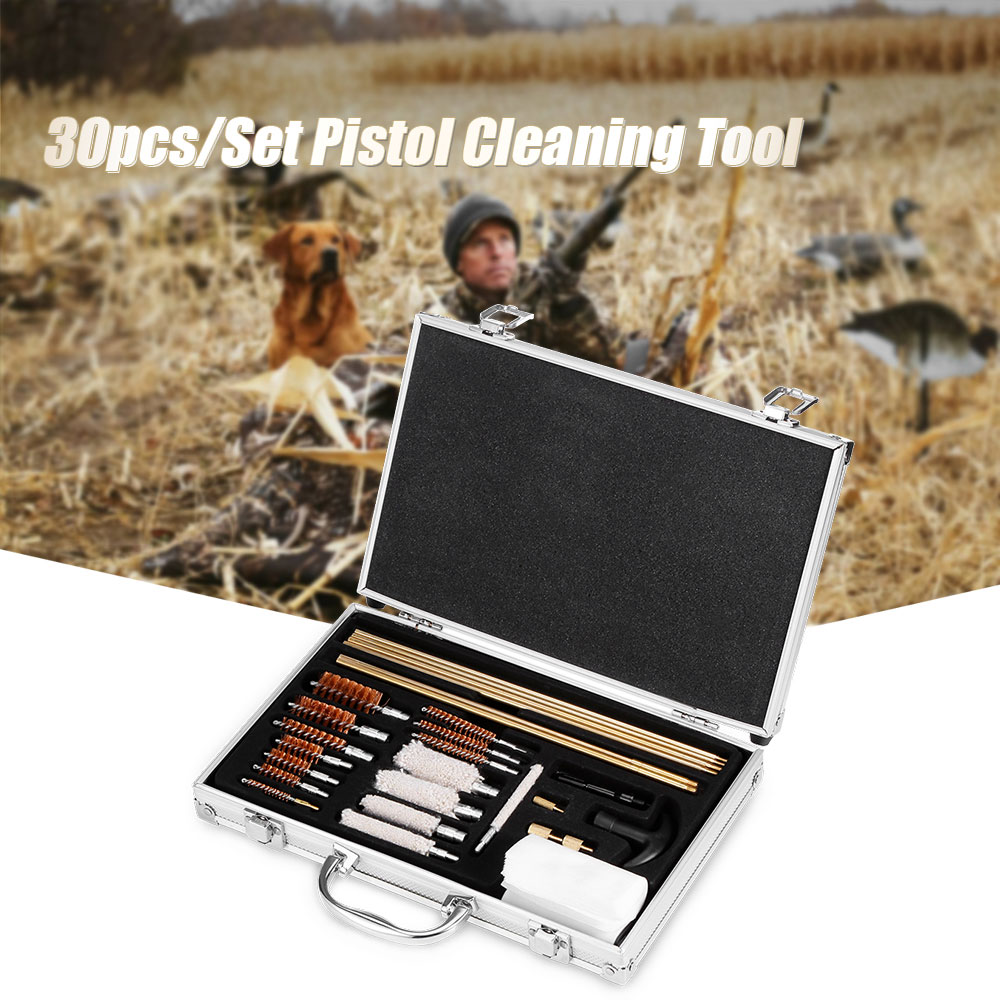 30pcs / Kit Cleaning Tool Handgun Pistol Pipe Mop Brush Accessory