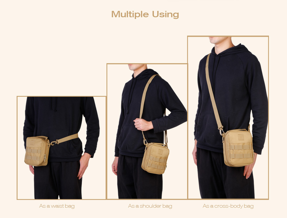 Polyamide Tactical Pouch Waist Belt Molle Medical Military Army Sundries Bag with Shoulder Strap