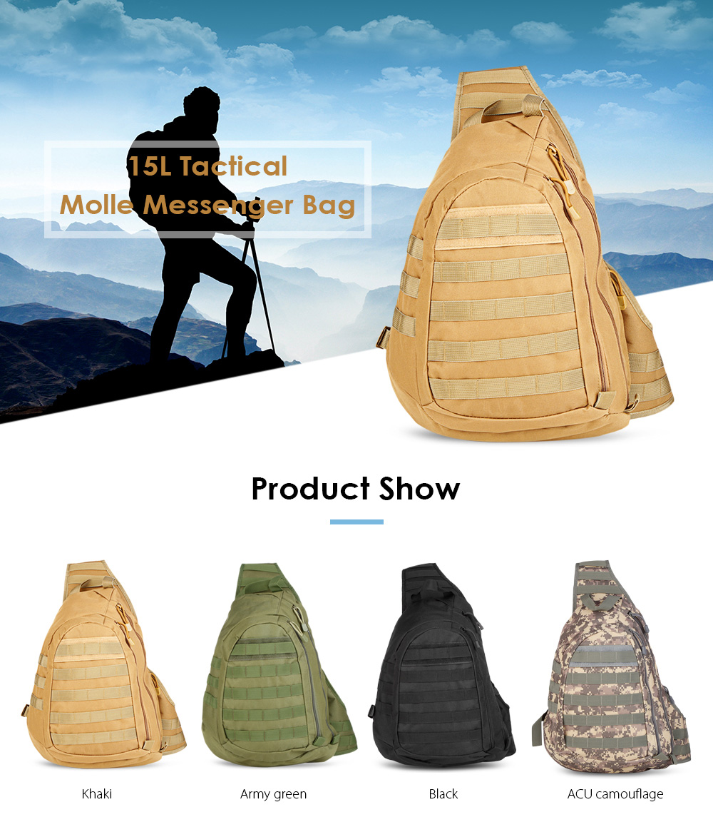 Outlife 15L Tactical Camouflage Single Shoulder Pouch Chest Pack Messenger Bag
