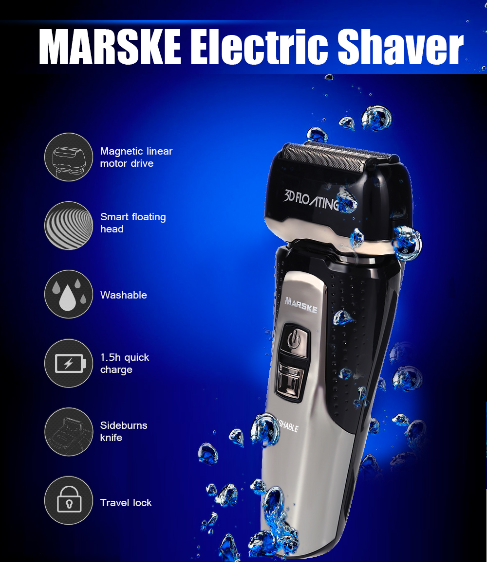 MARSKE Electric Shaver Rechargeable Razor Beard Shaving Machine for Men