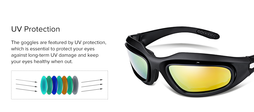 C6 Outdoor Sports Sun Glasses Tactical Hunting UV Protection Cycling Goggles