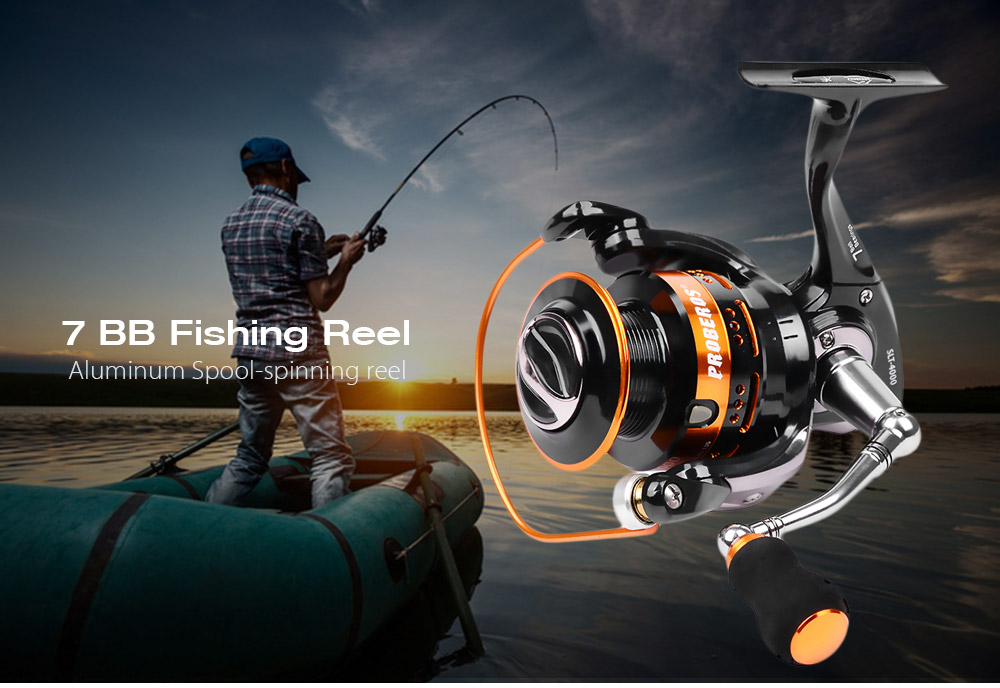 PRO BEROS 7BB Metal Wheel Fish Spool Lightweight Fishing Tackle Spinning Reel