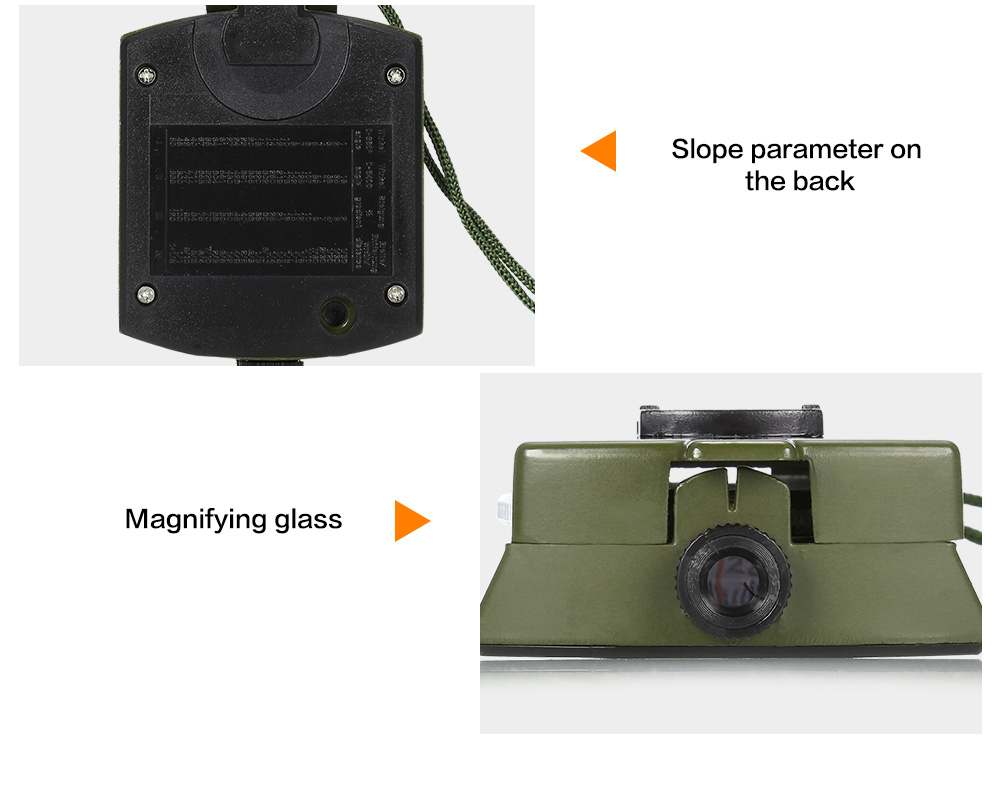 Military Lensatic Sighting Compass with Foldable Metal Lid Carrying Bag
