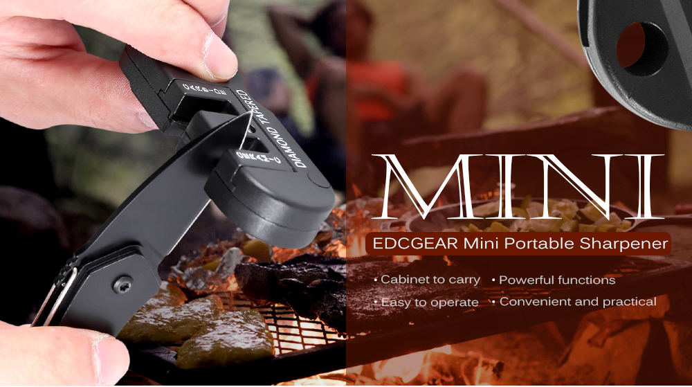 EDCGEAR Multipurpose Portable Sharpener with Tungsten Steel Blade Ceramic Tip Diamond Grinder Rod Design