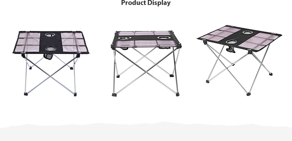 Outdoor Portable Foldable Table with Bottle Hole for Fishing Picnic Camping