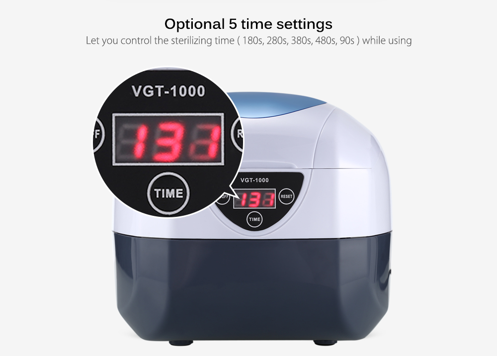 VGT - 1000 0.75L Ultrasonic Manicure Sterilizer Cleaner Sterilizing Nail Tools Disinfection Machine