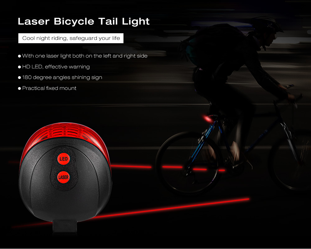 Laser Bicycle Tail Light LED Warning Flash Riding Equipment