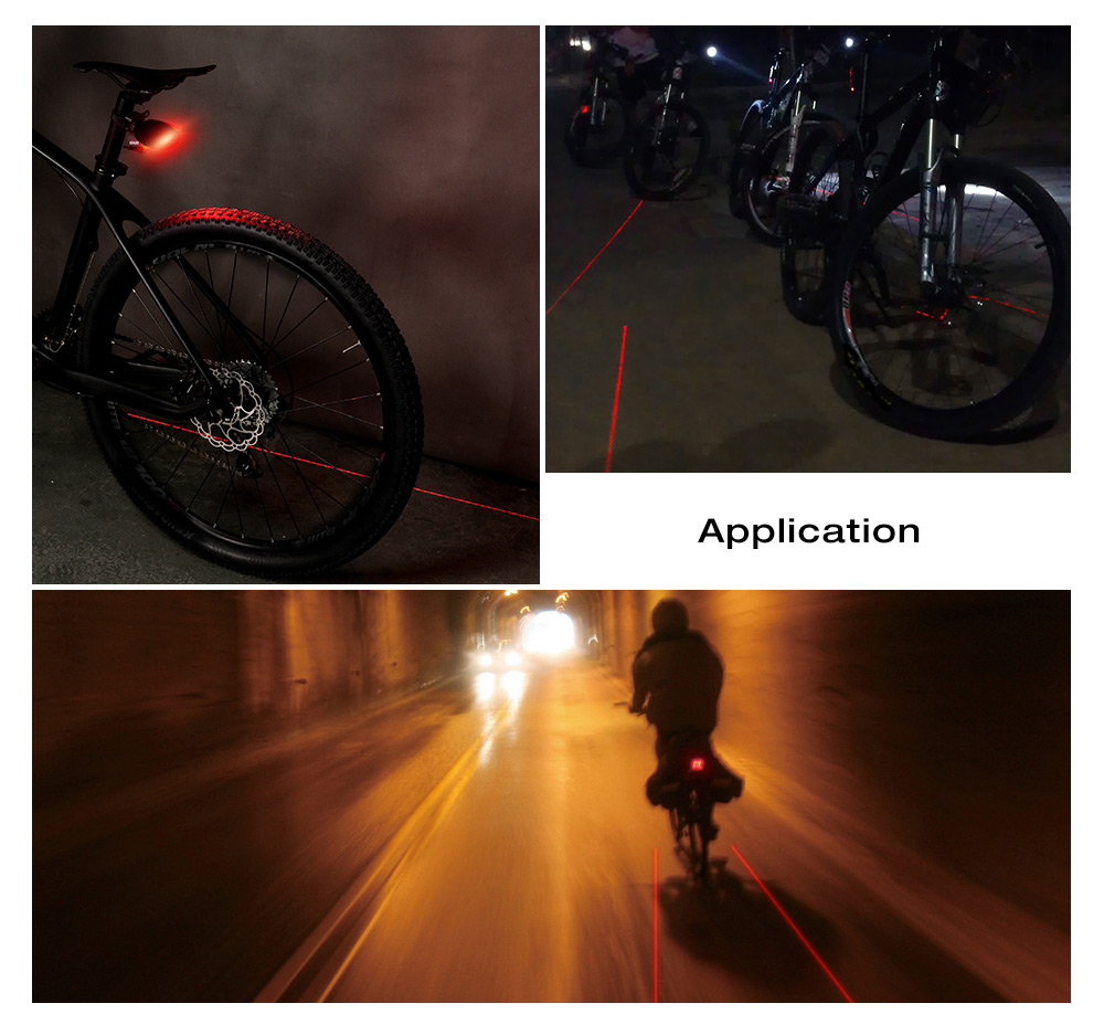 Laser Bicycle Tail Light LED Warning Flash Riding Equipment
