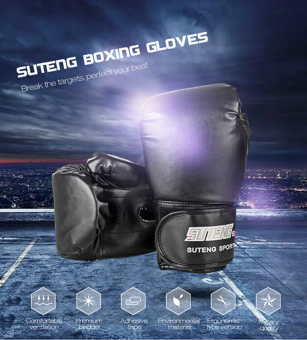 SUTENG 1 Pair PU Boxing Kickboxing Training Fighting Sandbag Gloves for Fighter