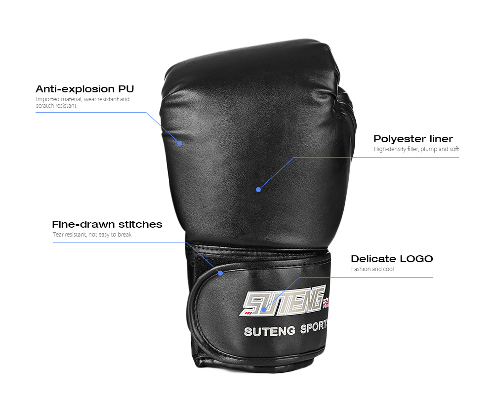 SUTENG 1 Pair PU Boxing Kickboxing Training Fighting Sandbag Gloves for Fighter