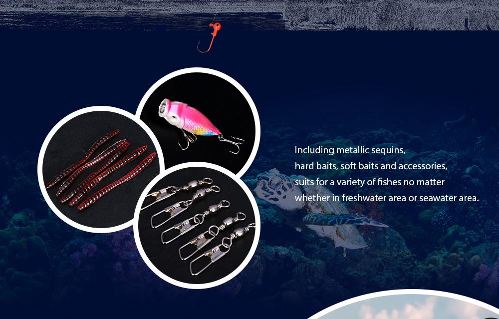 101pcs Bionic Lure Fishing Minnow Crank Spoon Soft Hard Bait Spinner Hook Tackle
