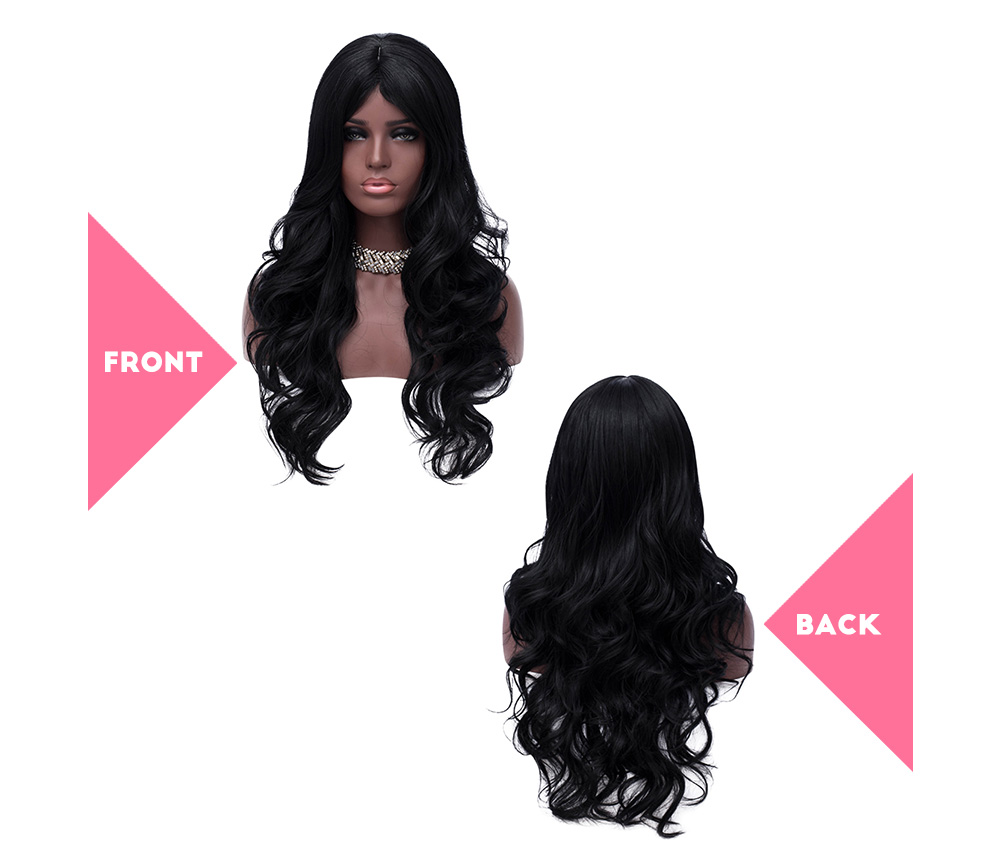 Synthetic Middle Part Curly Long Wig Women Party Salon Hair