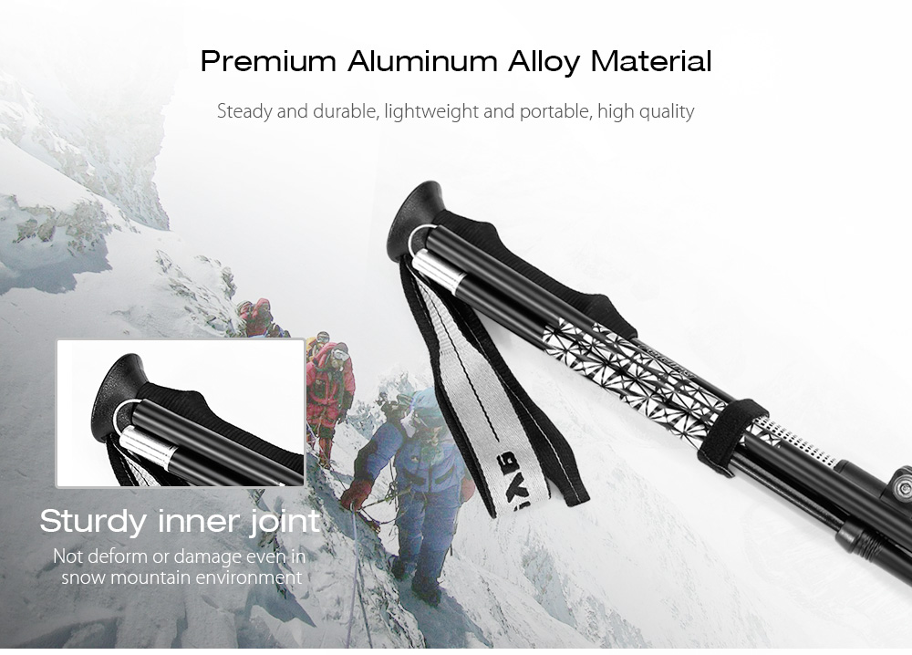 Cleye 7075 Aluminum Alloy Portable Trekking Pole Folding Walking Stick for Hiking Walking Mountaineering