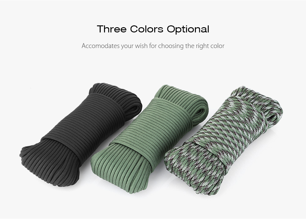 9 Strand Parachute Cord High Strength Braid Polyester Rope for Outdoor Camping