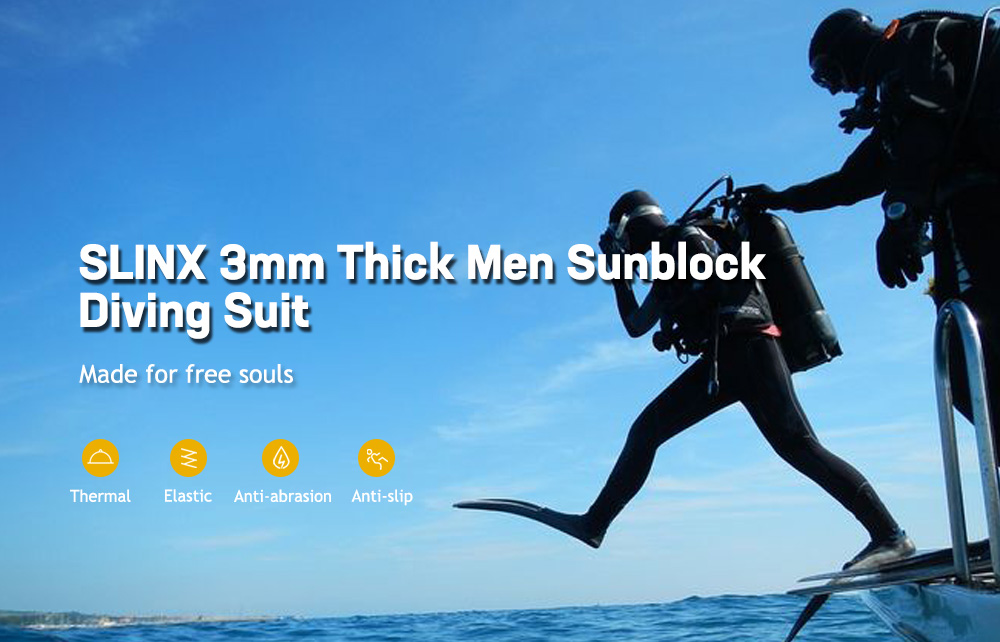 SLINX 1103 Men 3MM Sunblock Diving Suit Wetsuit