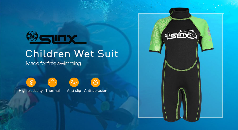 SLINX 1616 2mm Short Sleeve Neoprene Wetsuit Child One-piece Swimsuit