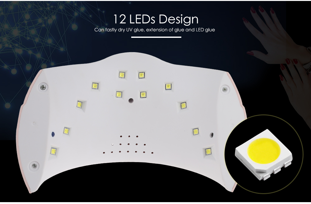 SUN T6 UV LED Nail Dryer Gel Polish Curing Lamp Manicure Tool