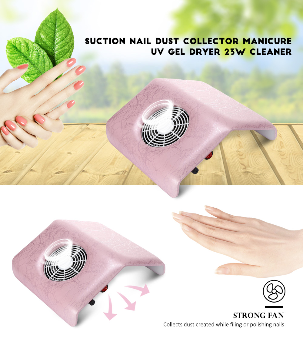 23W Nail Suction Dust Collector Manicure UV Gel Tip Machine Vacuum Cleaner
