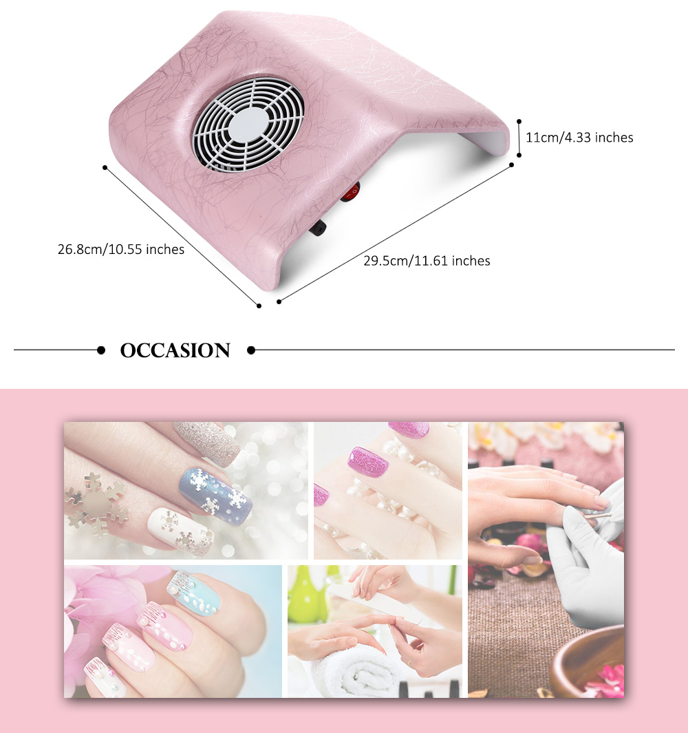 23W Nail Suction Dust Collector Manicure UV Gel Tip Machine Vacuum Cleaner