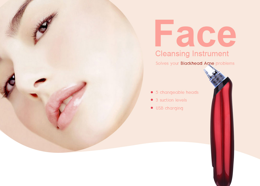 Electric Face Cleansing Instrument Facial Skin Care Machine Blackhead Vacuum Suction Tool for Acne