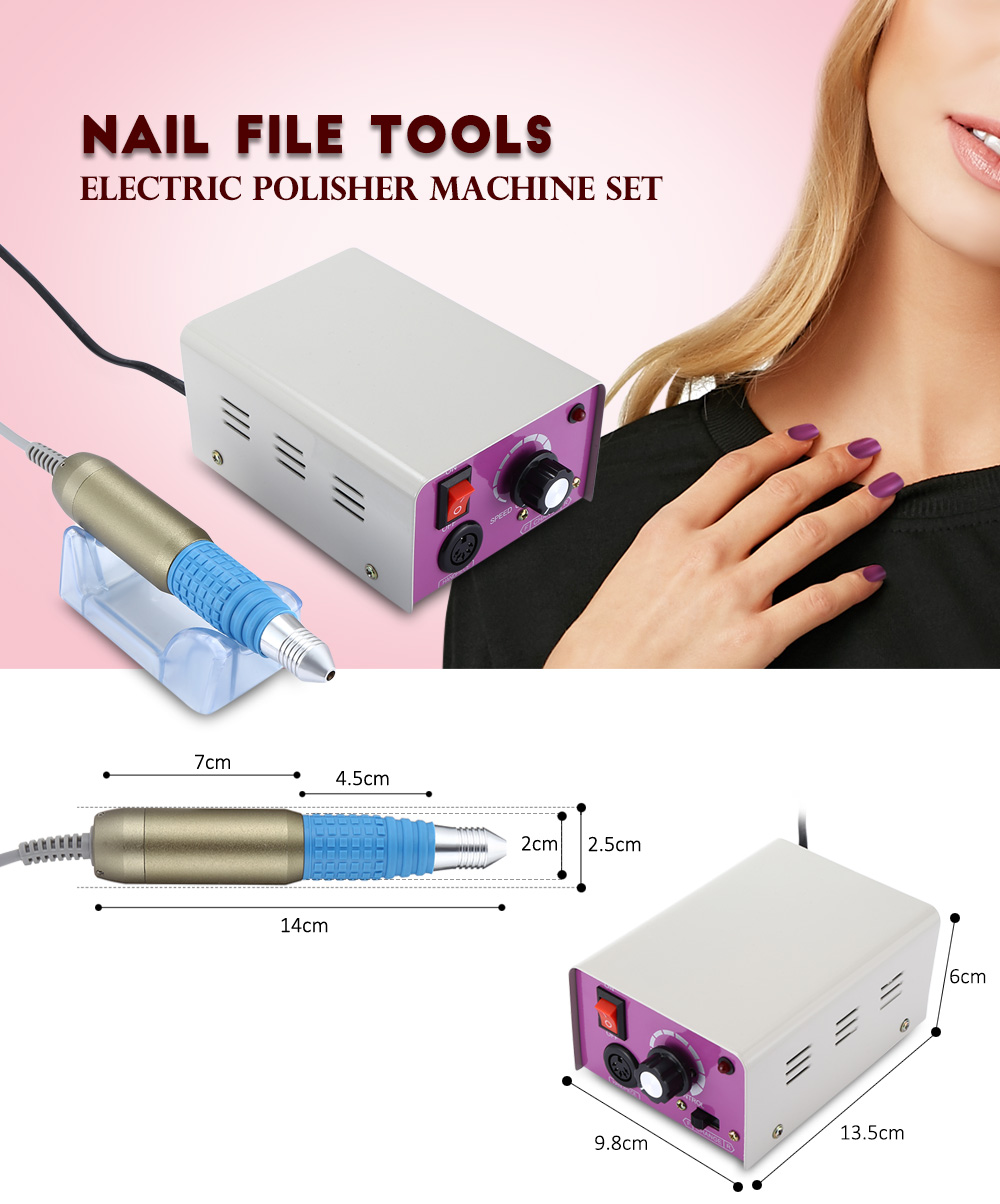 Electric Nail Manicure Pedicure Tools Files Polisher Grinding Glazing Equipment Set