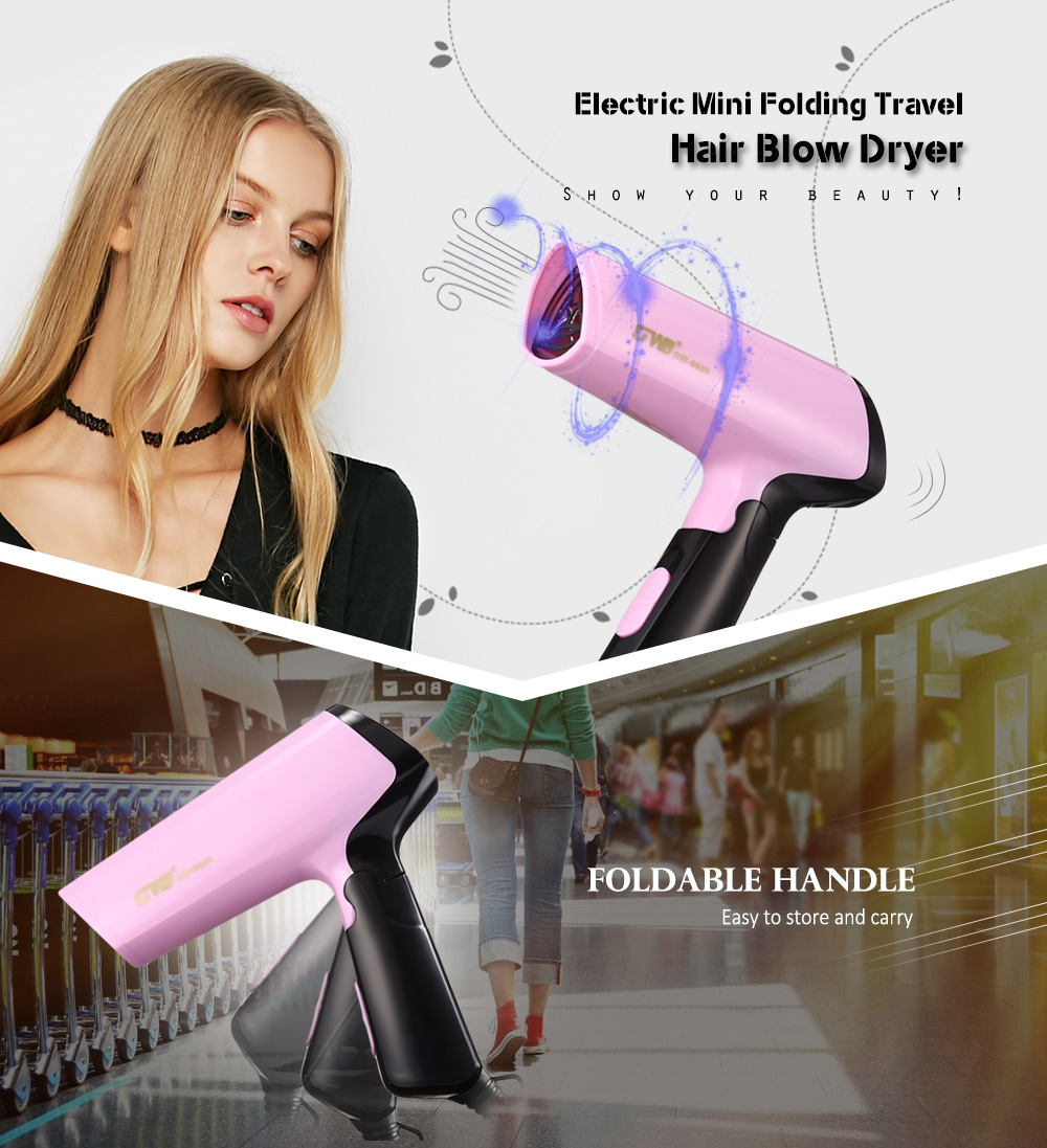 Guowei GW - 6600 Electric Mini Folding Compact Travel Hair Blow Dryer