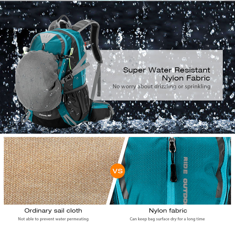 Maleroads 30L Outdoor Sports Hiking Backpack Camping Water Resistant Nylon Travel Luggage Bike Rucksack Bag