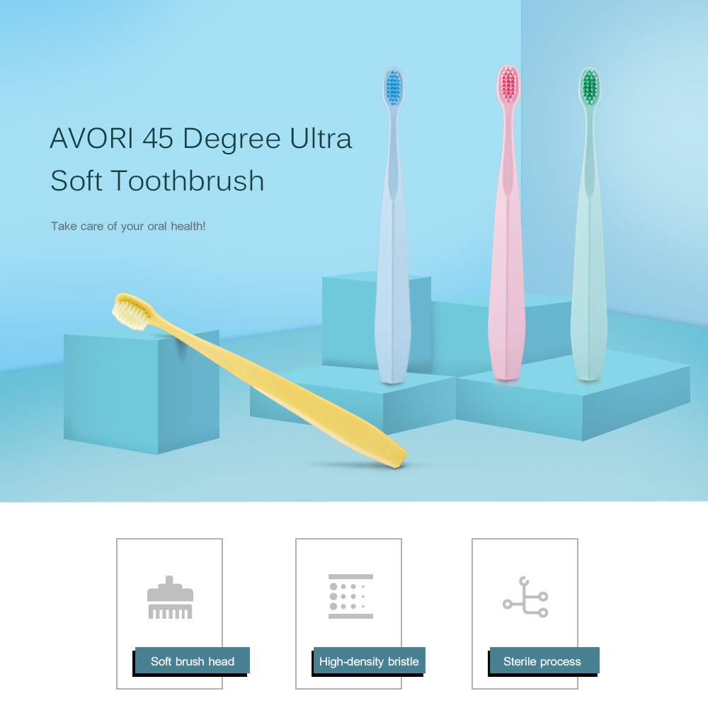 AVORI Gumline 45 Degree Ultra Soft 4pcs Toothbrushes Tapered Bristles