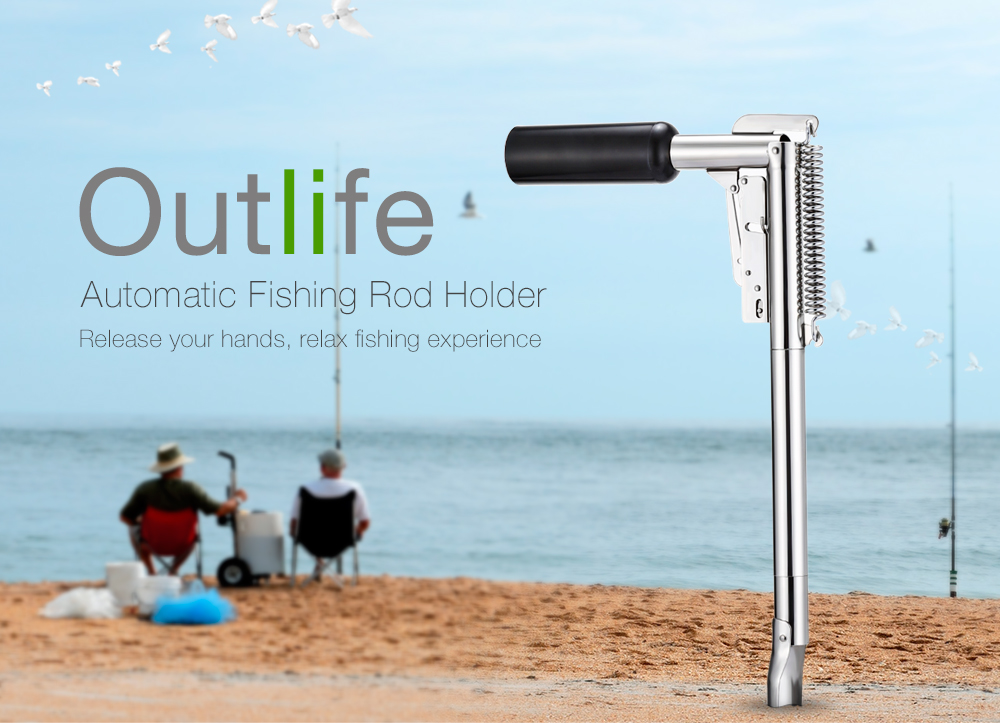 Outlife Automatic Fishing Rod Holder Stainless Steel Fish Bracket with High Strength Spring
