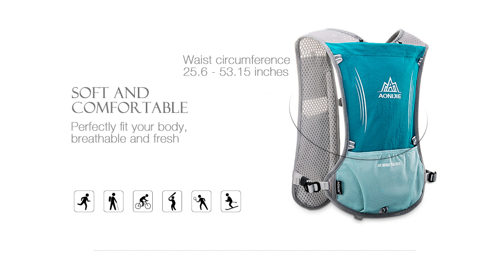 AONIJIE Outdoor 5L Running Backpack Hiking Cycling Lightweight Sport Bag for 1.5L Waterbag